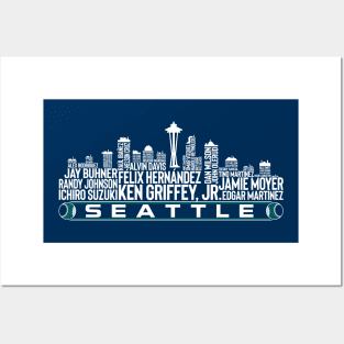 Seattle Baseball Team All Time Legends, Seattle City Skyline Posters and Art